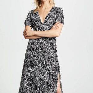 Free People Womens Looking for Love Midi Dress Black